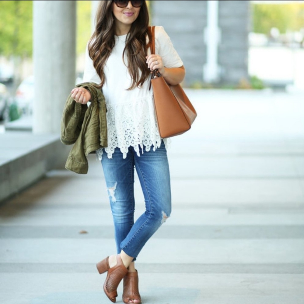 Joy & Iman brown leather briefcase tote